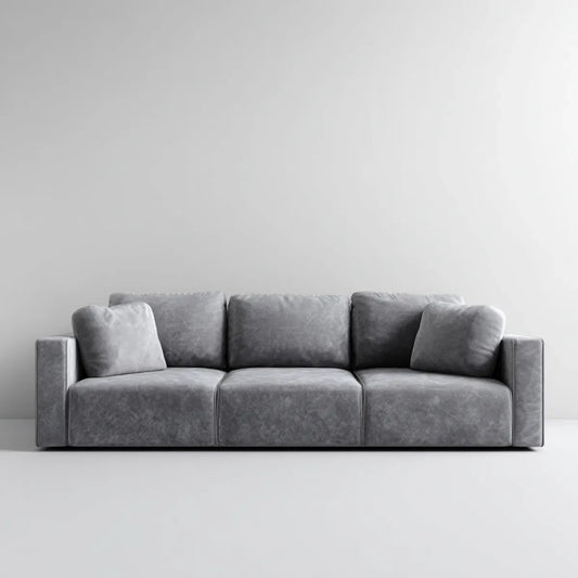 3-Sitzer Sofa Grau 240 x 100 x 85 cm Mikrofaser Polyester Rechteckig