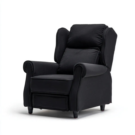 Relaxsessel Schwarz 84 x 90 x 104 cm mit Fußstütze aus Polyester und Schaumstoff